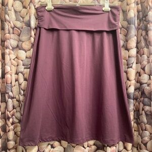 Eddie Bauer - Fold Over Waist Travel / Yoga skirt - plum - sz S